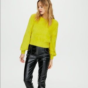 NWT Citron Green Sunday’s Best Kitten Sweater